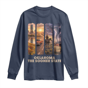 The Sooner State Pride Long Sleeve Shirt Gift for Oklahomans TS12 Navy Print Your Wear