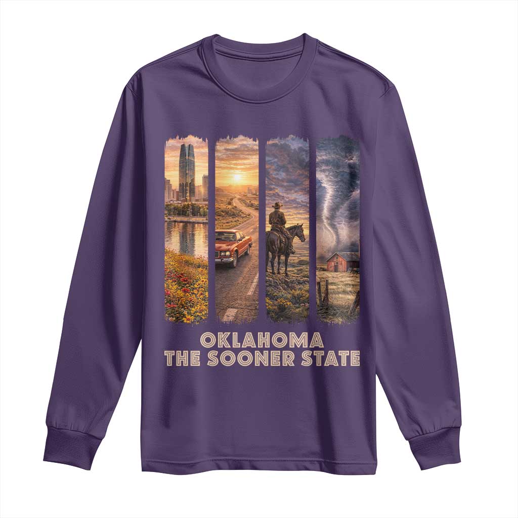 The Sooner State Pride Long Sleeve Shirt Gift for Oklahomans TS12 Purple Print Your Wear