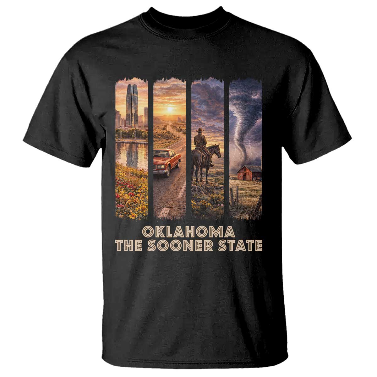 The Sooner State Pride T Shirt Gift for Oklahomans TS12 Black Print Your Wear