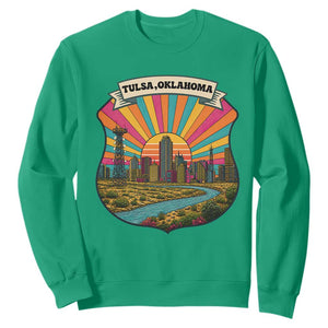 Route Highway 66 Tulsa Oklahoma Sweatshirt Mother Road Travel Gift TS12 Irish Green Print Your Wear