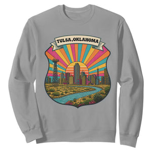 Route Highway 66 Tulsa Oklahoma Sweatshirt Mother Road Travel Gift TS12 Sport Gray Print Your Wear