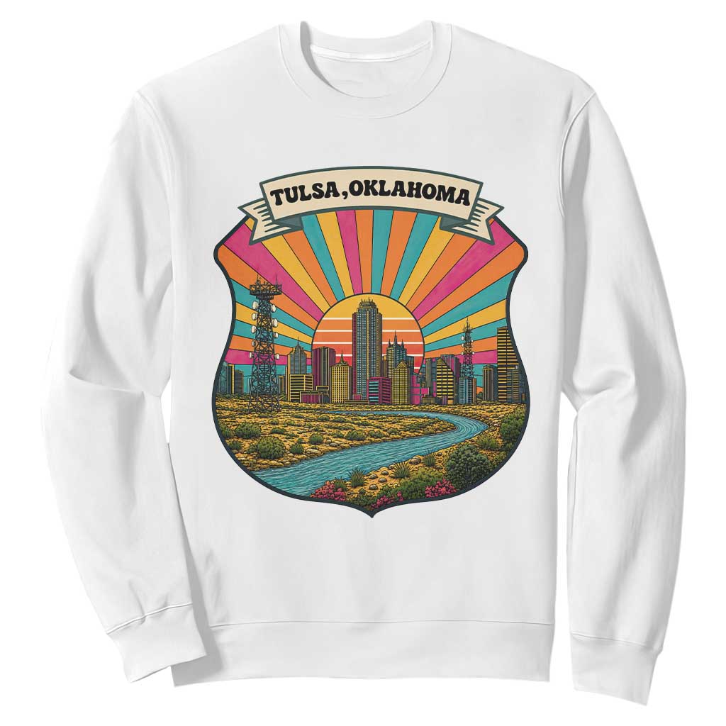 Route Highway 66 Tulsa Oklahoma Sweatshirt Mother Road Travel Gift TS12 White Print Your Wear