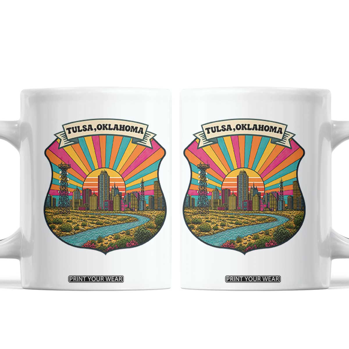 Route Highway 66 Tulsa Oklahoma Coffee Mug Mother Road Travel Gift TS12 White Print Your Wear