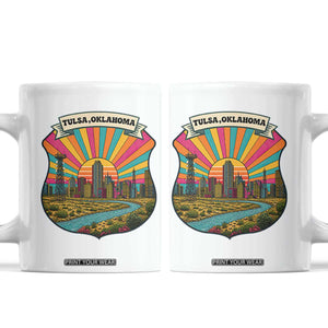 Route Highway 66 Tulsa Oklahoma Coffee Mug Mother Road Travel Gift TS12 White Print Your Wear