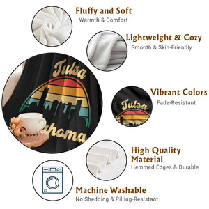 Vintage Tulsa Oklahoma Pride Throw Blanket Proud Oklahoman Gift TS12 Print Your Wear