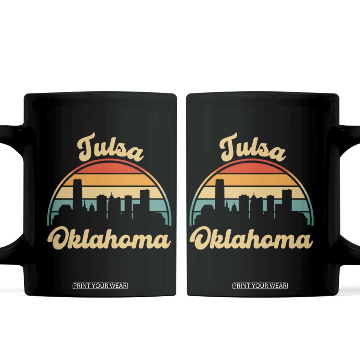 Vintage Tulsa Oklahoma Pride Coffee Mug Proud Oklahoman Gift TS12 Black Print Your Wear