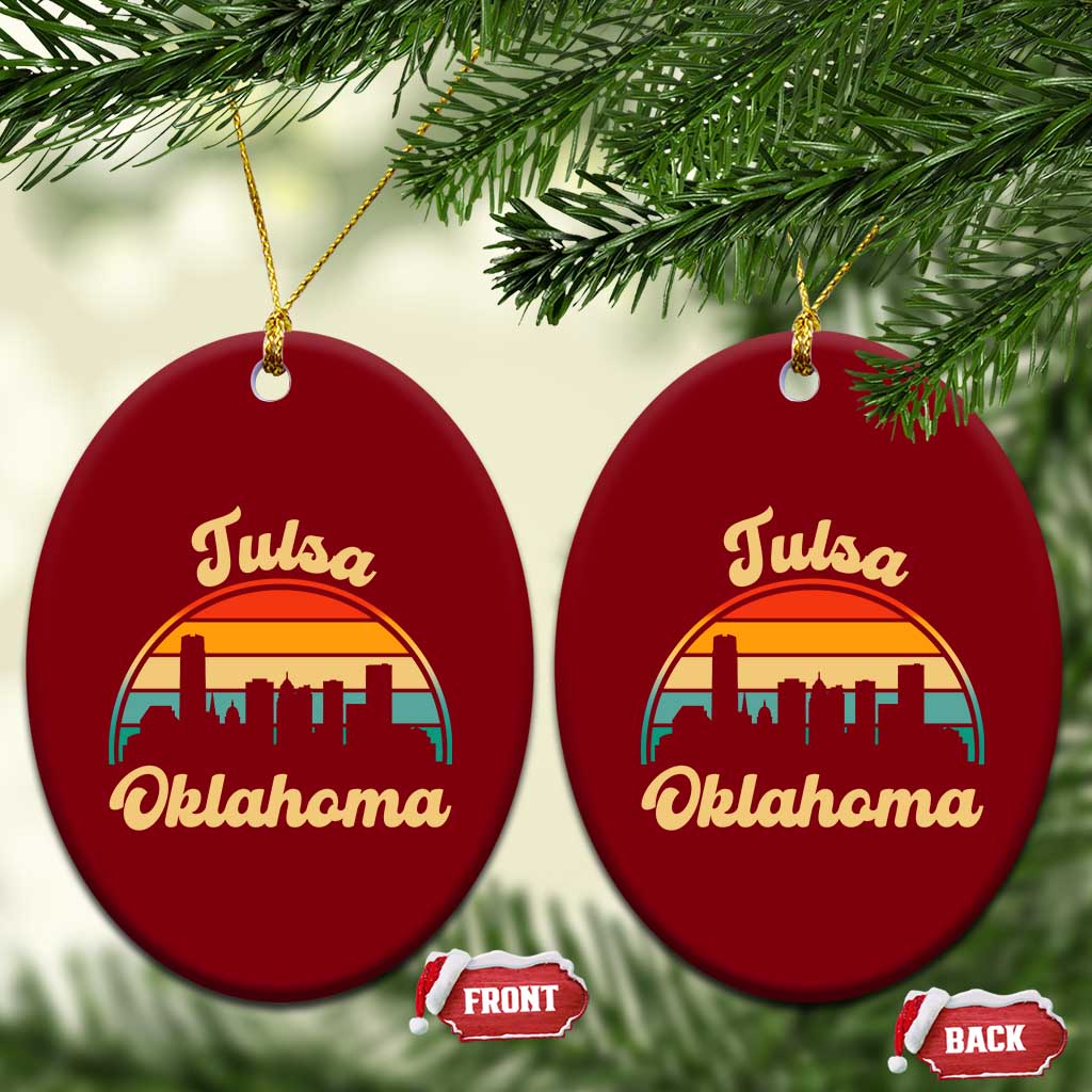 Vintage Tulsa Oklahoma Pride Ceramic Ornament Proud Oklahoman Gift TS12 Print Your Wear