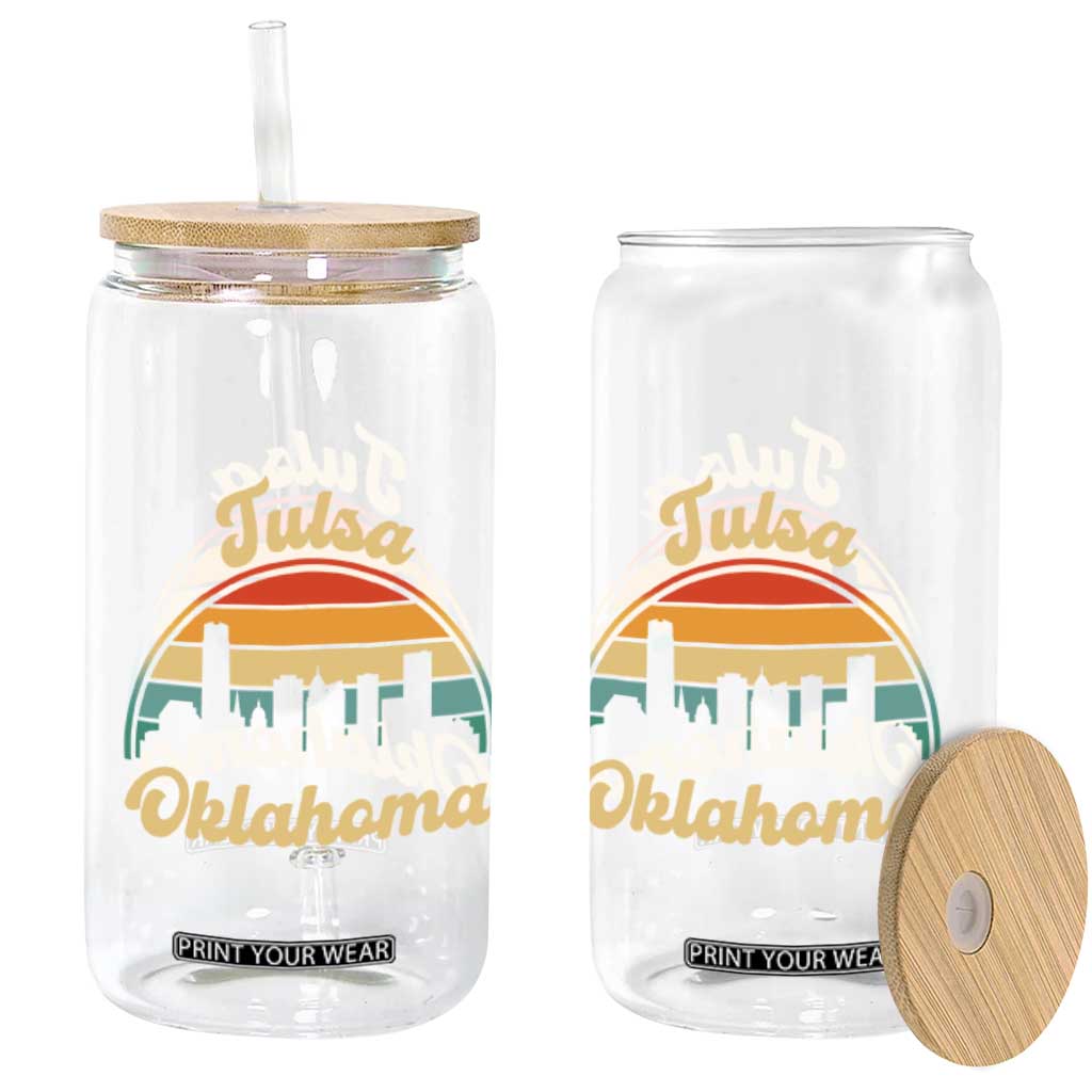 Vintage Tulsa Oklahoma Pride Glass Can Proud Oklahoman Gift TS12 Print Your Wear