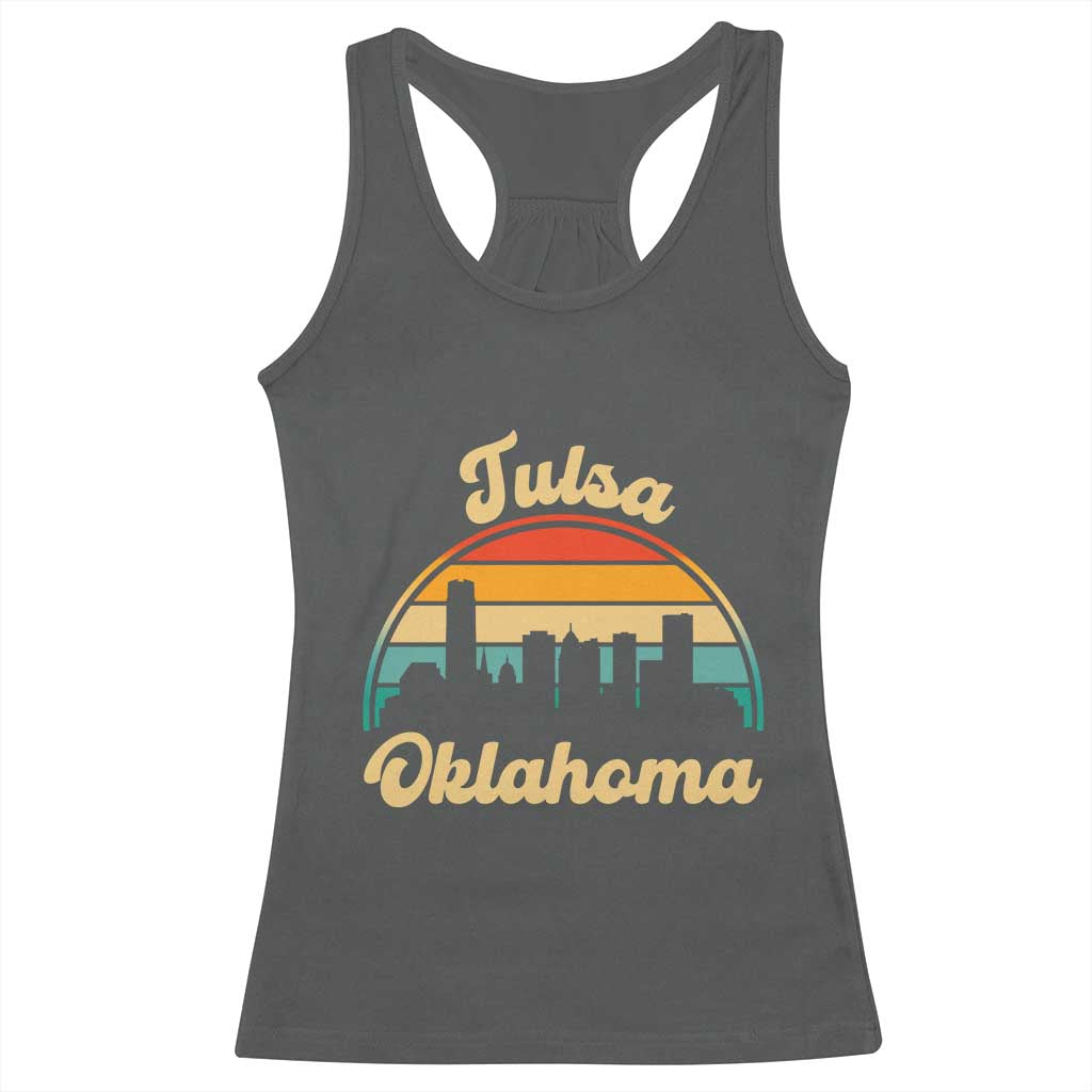 Vintage Tulsa Oklahoma Pride Racerback Tank Top Proud Oklahoman Gift TS12 Dark Heather Print Your Wear
