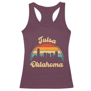 Vintage Tulsa Oklahoma Pride Racerback Tank Top Proud Oklahoman Gift TS12 Maroon Print Your Wear