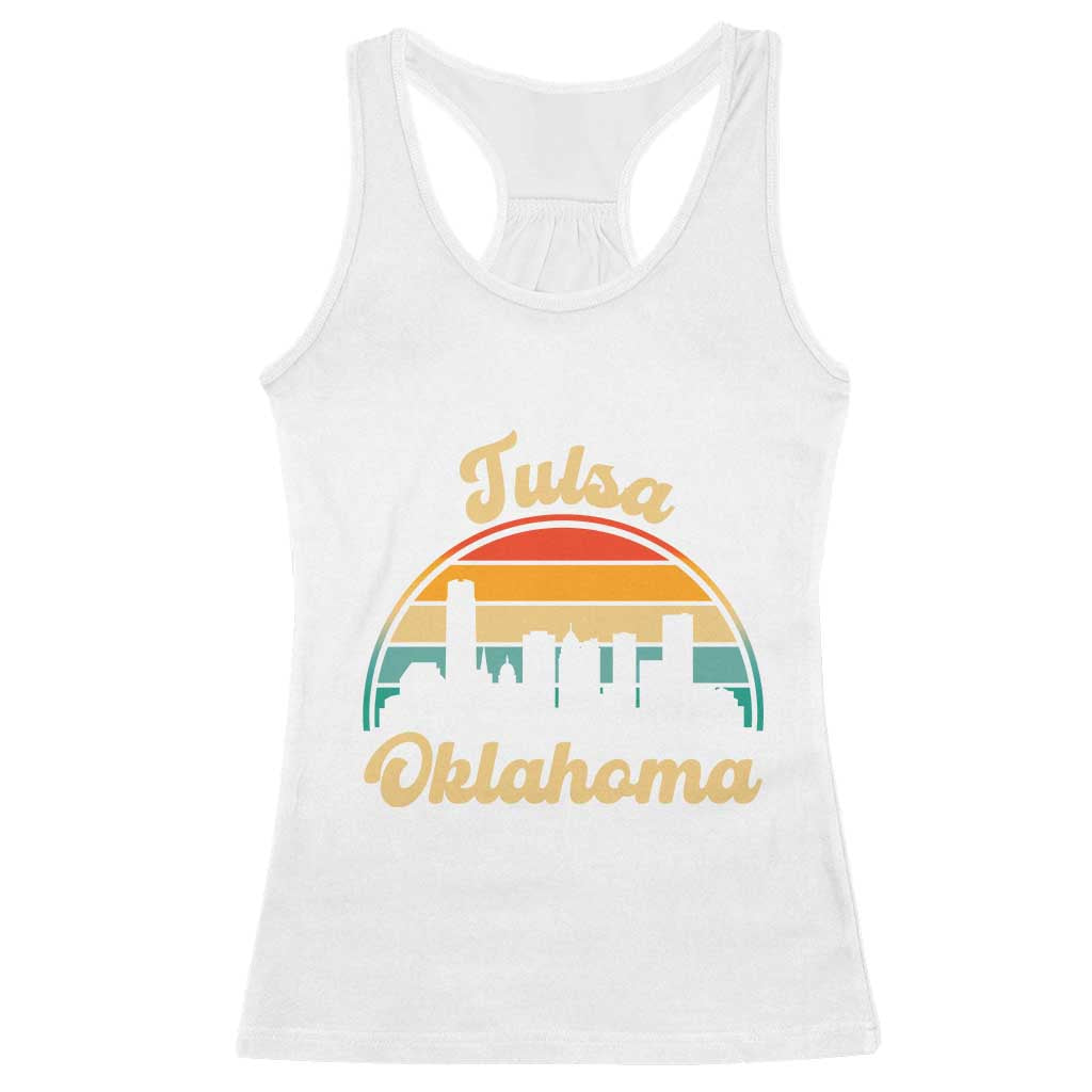 Vintage Tulsa Oklahoma Pride Racerback Tank Top Proud Oklahoman Gift TS12 White Print Your Wear