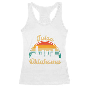 Vintage Tulsa Oklahoma Pride Racerback Tank Top Proud Oklahoman Gift TS12 White Print Your Wear