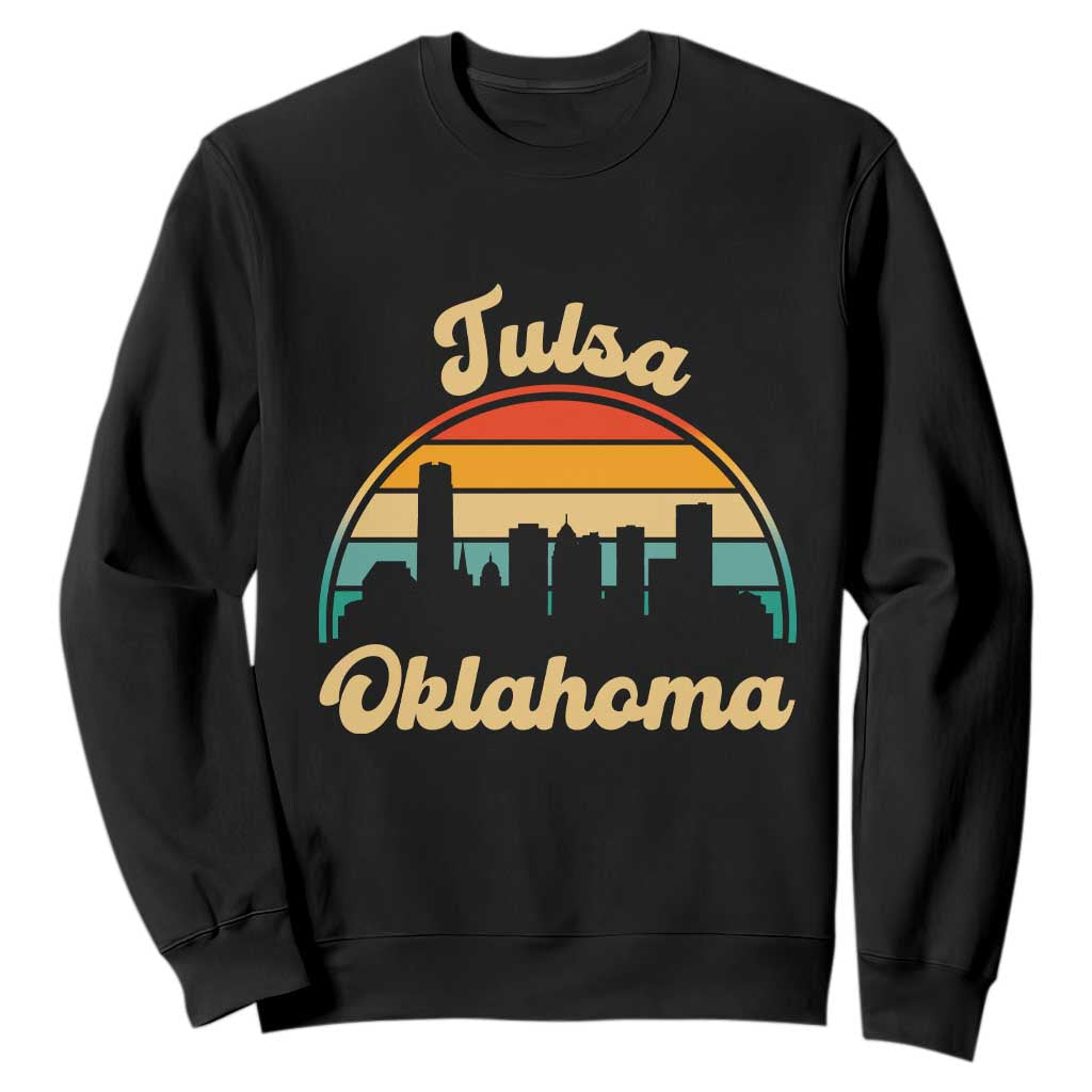 Vintage Tulsa Oklahoma Pride Sweatshirt Proud Oklahoman Gift TS12 Black Print Your Wear