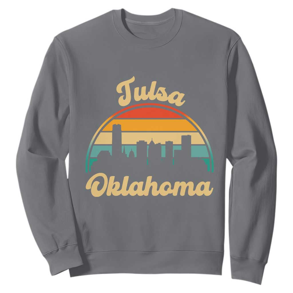 Vintage Tulsa Oklahoma Pride Sweatshirt Proud Oklahoman Gift TS12 Charcoal Print Your Wear