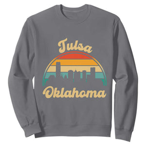 Vintage Tulsa Oklahoma Pride Sweatshirt Proud Oklahoman Gift TS12 Charcoal Print Your Wear