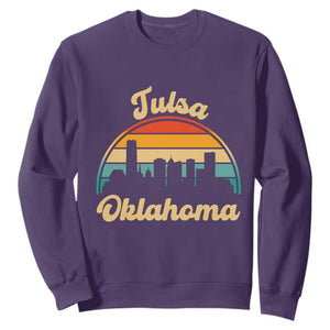 Vintage Tulsa Oklahoma Pride Sweatshirt Proud Oklahoman Gift TS12 Purple Print Your Wear