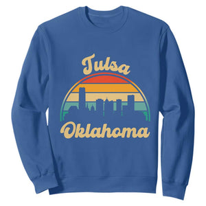 Vintage Tulsa Oklahoma Pride Sweatshirt Proud Oklahoman Gift TS12 Royal Blue Print Your Wear
