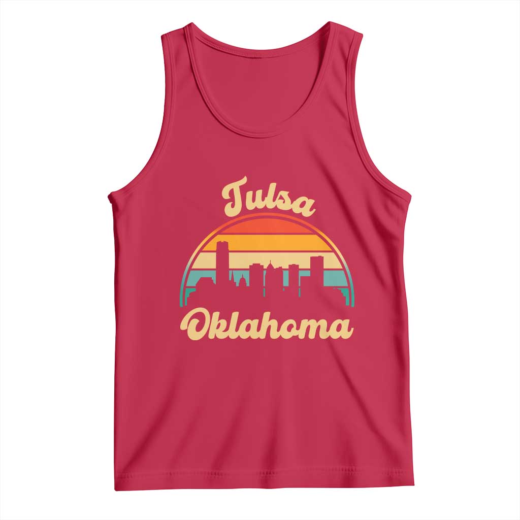 Vintage Tulsa Oklahoma Pride Tank Top Proud Oklahoman Gift TS12 Red Print Your Wear