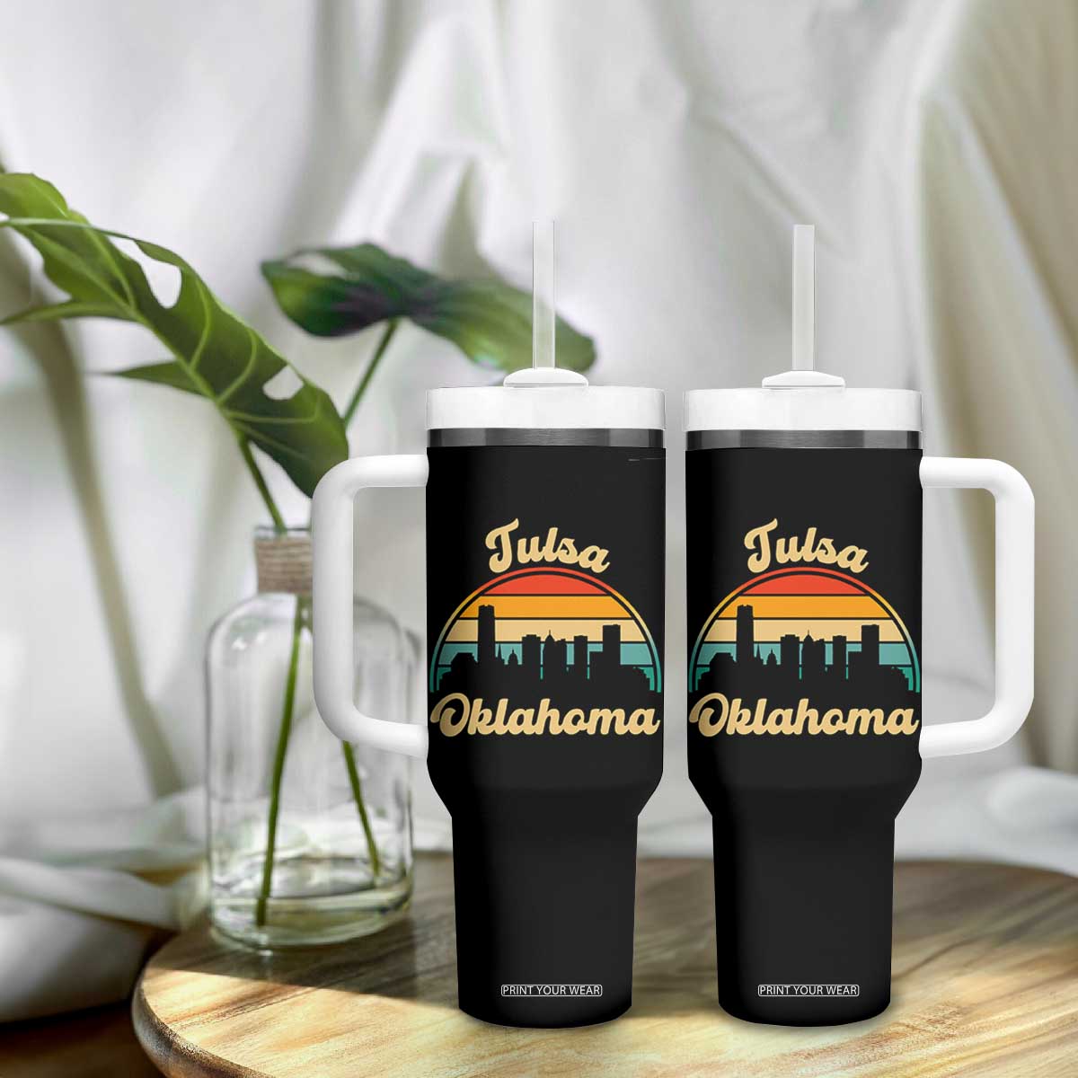 Vintage Tulsa Oklahoma Pride Tumbler With Handle Proud Oklahoman Gift TS12 Print Your Wear