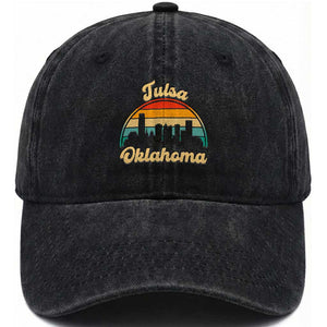 Vintage Tulsa Oklahoma Pride Washed Cotton Baseball Cap Proud Oklahoman Gift TS12 Print Your Wear