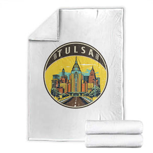 Vintage Tulsa Oklahoma Cityscape Pride Throw Blanket TS12 White Print Your Wear