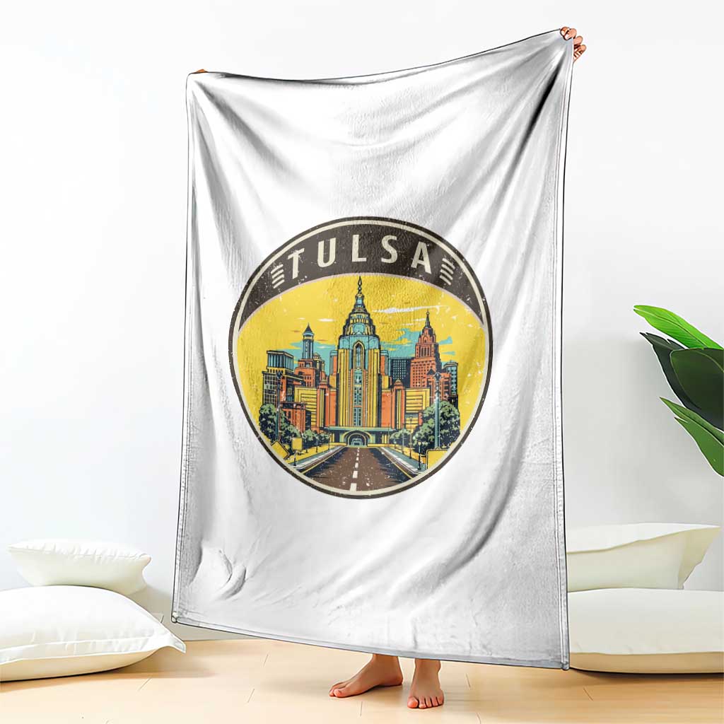 Vintage Tulsa Oklahoma Cityscape Pride Throw Blanket TS12 Print Your Wear
