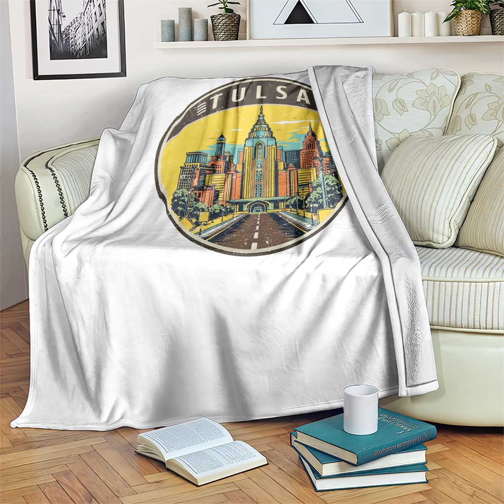 Vintage Tulsa Oklahoma Cityscape Pride Throw Blanket TS12 Print Your Wear