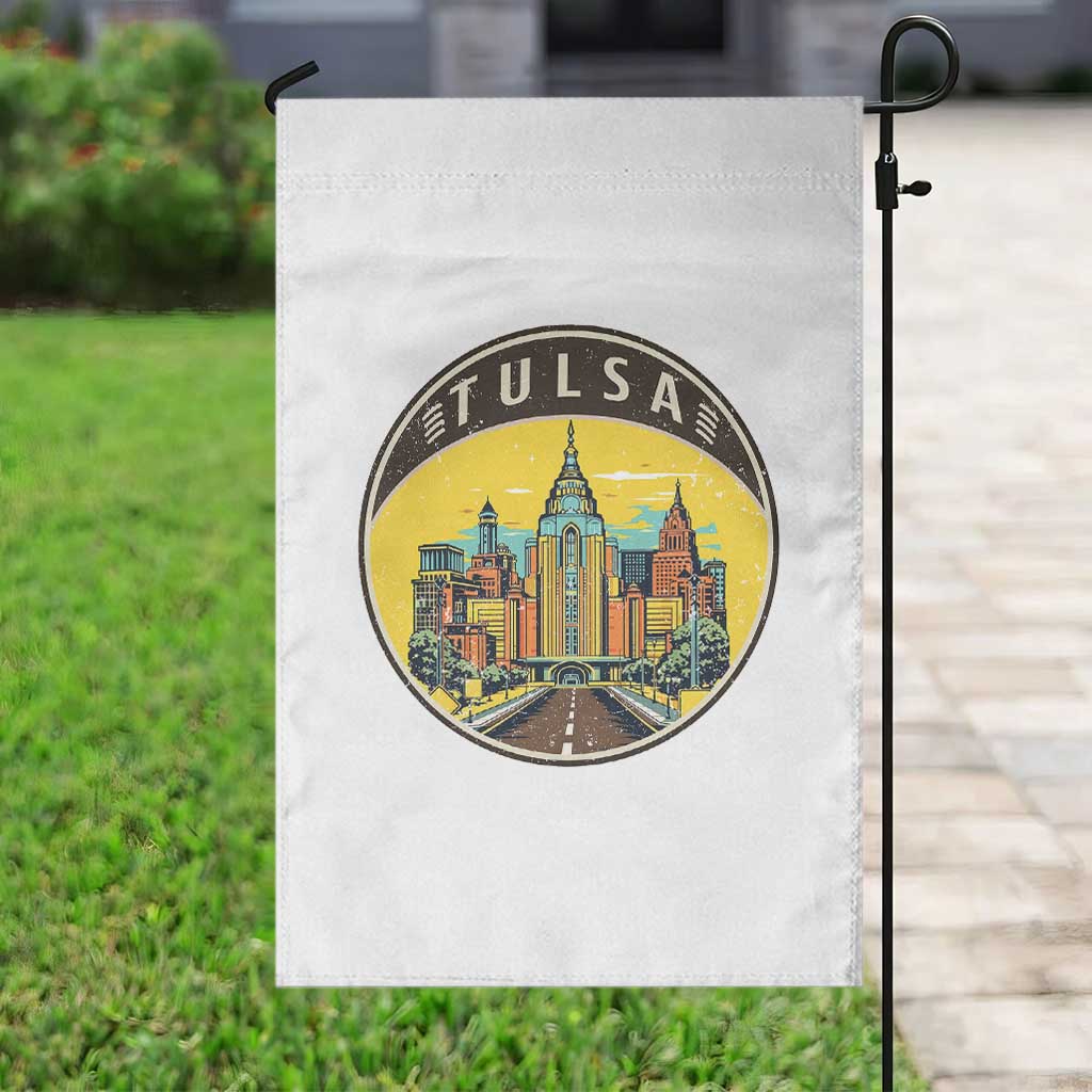 Vintage Tulsa Oklahoma Cityscape Pride Garden Flag TS12 Print Your Wear