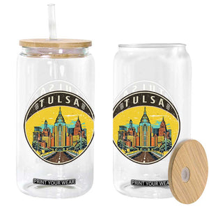 Vintage Tulsa Oklahoma Cityscape Pride Glass Can TS12 Print Your Wear