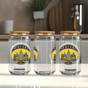 Vintage Tulsa Oklahoma Cityscape Pride Glass Can TS12 Print Your Wear