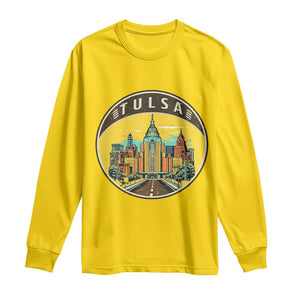 Vintage Tulsa Oklahoma Cityscape Pride Long Sleeve Shirt TS12 Daisy Print Your Wear