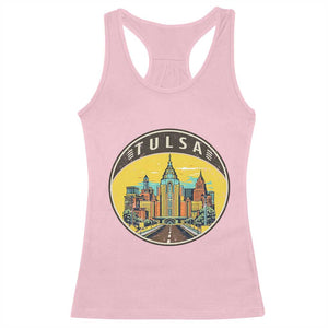 Vintage Tulsa Oklahoma Cityscape Pride Racerback Tank Top TS12 Light Pink Print Your Wear