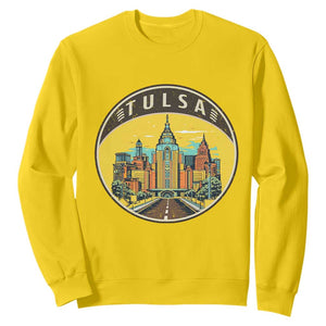 Vintage Tulsa Oklahoma Cityscape Pride Sweatshirt TS12 Daisy Print Your Wear
