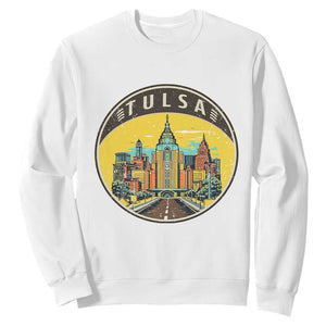 Vintage Tulsa Oklahoma Cityscape Pride Sweatshirt TS12 White Print Your Wear