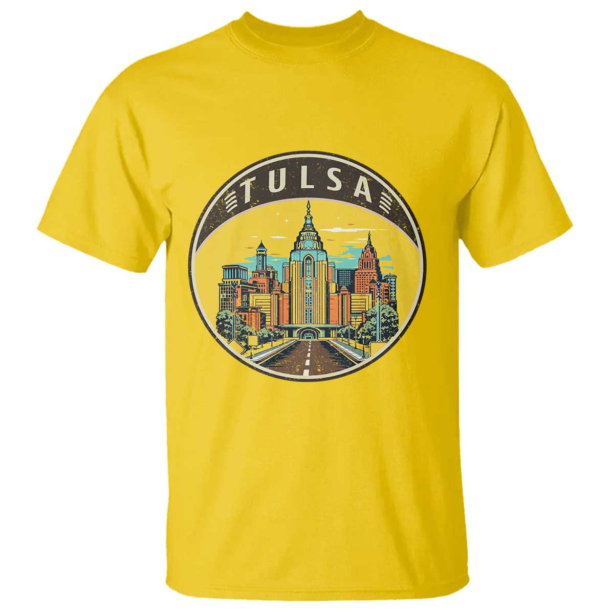 Vintage Tulsa Oklahoma Cityscape Pride T Shirt TS12 Daisy Print Your Wear