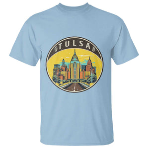 Vintage Tulsa Oklahoma Cityscape Pride T Shirt TS12 Light Blue Print Your Wear