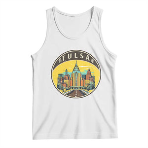 Vintage Tulsa Oklahoma Cityscape Pride Tank Top TS12 White Print Your Wear