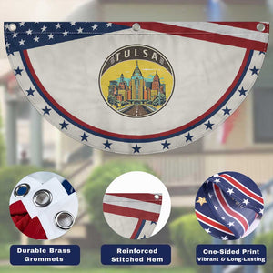 Vintage Tulsa Oklahoma Cityscape Pride Patriotic Fan Flag TS12 Print Your Wear