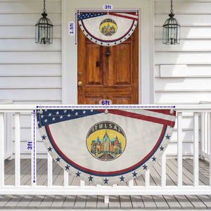 Vintage Tulsa Oklahoma Cityscape Pride Patriotic Fan Flag TS12 Print Your Wear