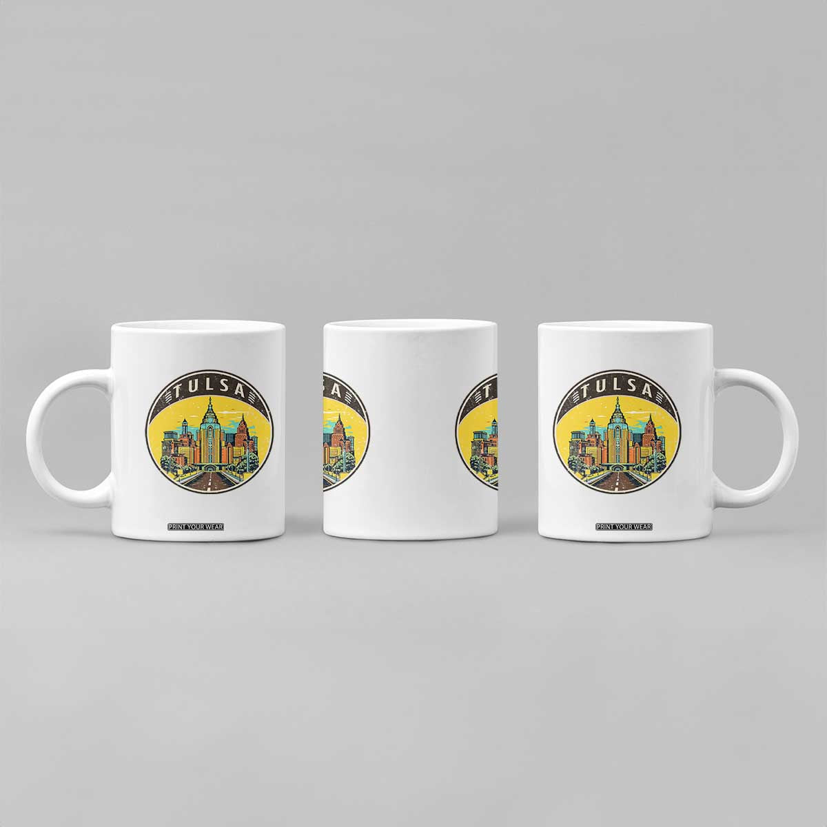 Vintage Tulsa Oklahoma Cityscape Pride Coffee Mug TS12 Print Your Wear