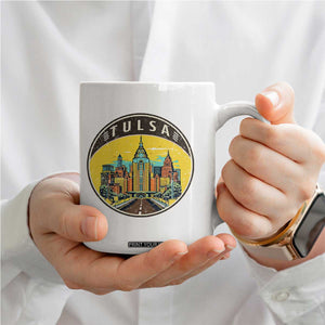 Vintage Tulsa Oklahoma Cityscape Pride Coffee Mug TS12 Print Your Wear