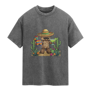 Cinco De Mayo Mexican Gamer Washed Cotton T-Shirt Video Game Fiesta Gift