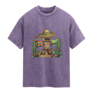 Cinco De Mayo Mexican Gamer Washed Cotton T-Shirt Video Game Fiesta Gift
