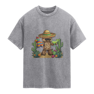 Cinco De Mayo Mexican Gamer Washed Cotton T-Shirt Video Game Fiesta Gift