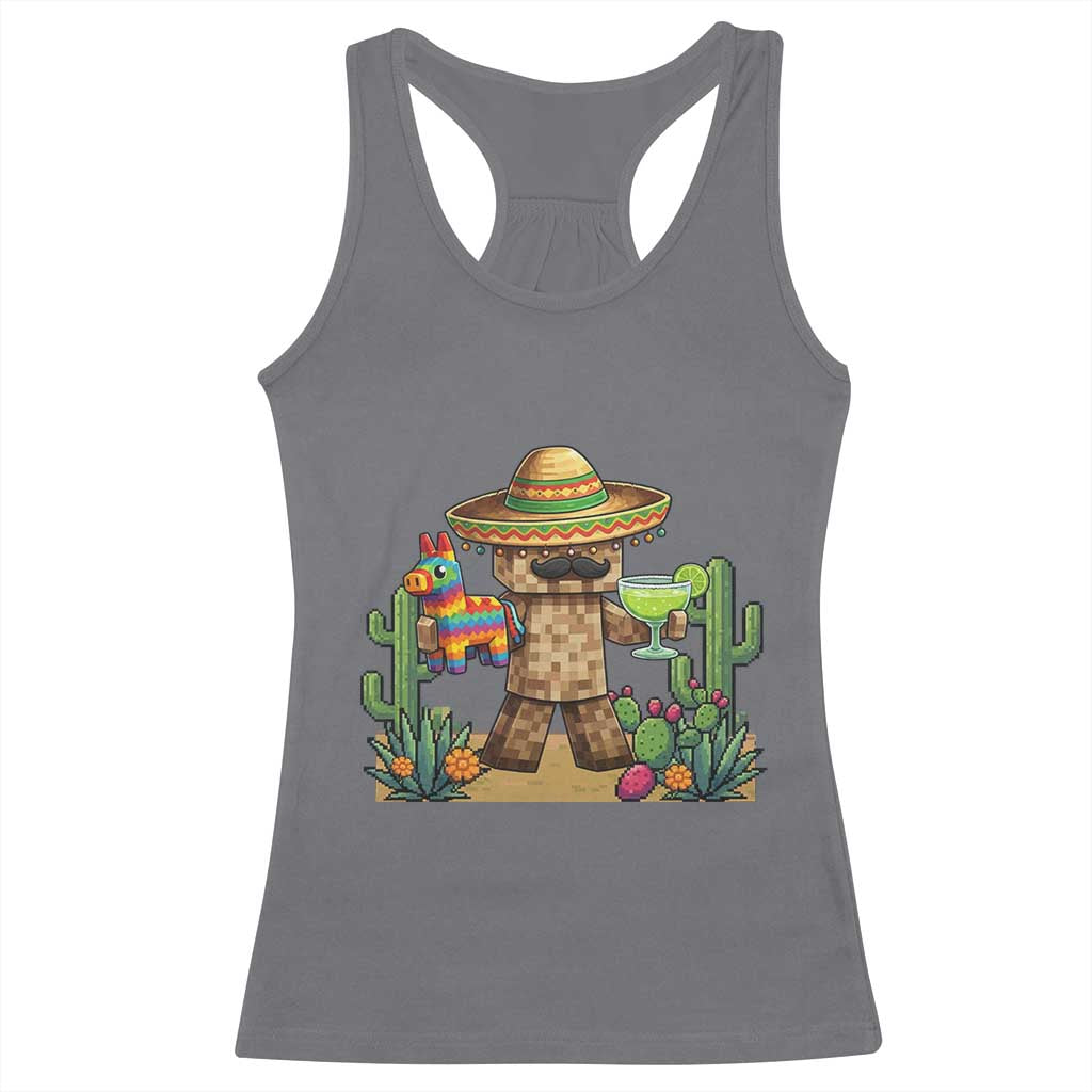 Cinco De Mayo Mexican Gamer Racerback Tank Top Video Game Fiesta Gift TS12 Charcoal Print Your Wear