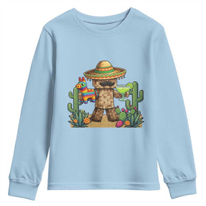 Cinco De Mayo Mexican Gamer Youth Sweatshirt Video Game Fiesta Gift TS12 Light Blue Print Your Wear