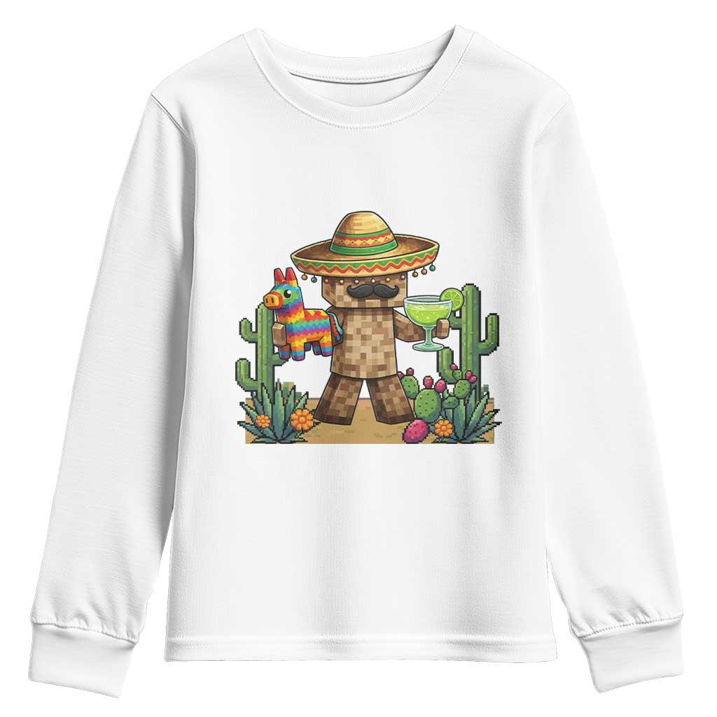 Cinco De Mayo Mexican Gamer Youth Sweatshirt Video Game Fiesta Gift TS12 White Print Your Wear