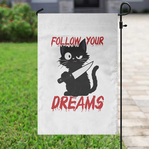 Killer Black Cat Halloween Garden Flag Follow Your Dreams TS12 Print Your Wear