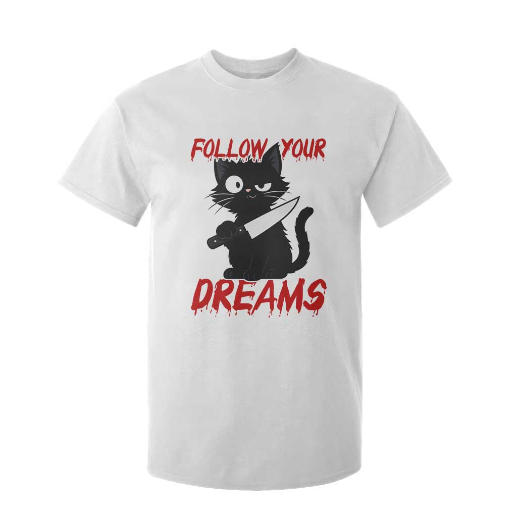 Killer Black Cat Halloween T Shirt For Kid Follow Your Dreams TS12 White Print Your Wear