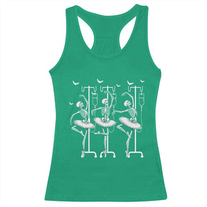Emergency Room RN Nurse Halloween Racerback Tank Top Dancing Skeleton TS12 Irish Green Print Your Wear